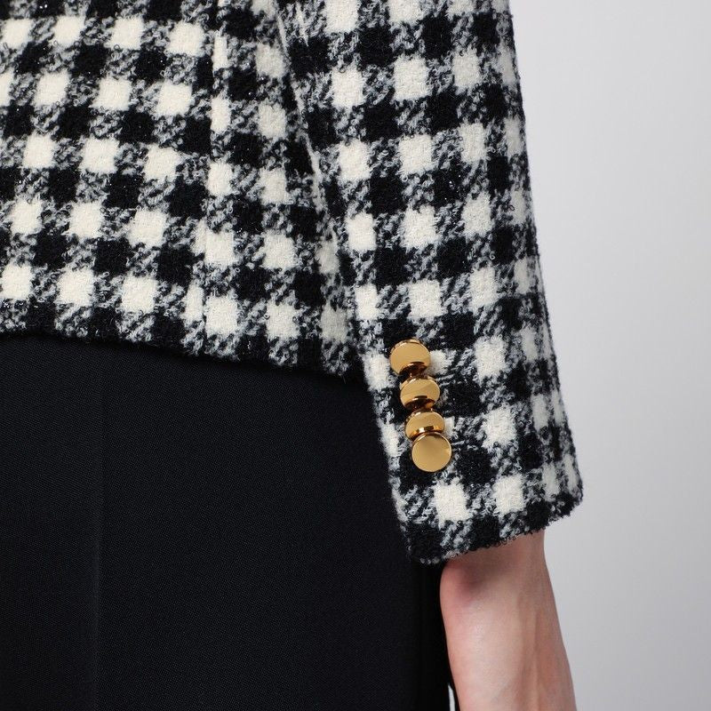 TAGLIATORE Double-Breasted Checkered Design Jacket - Women