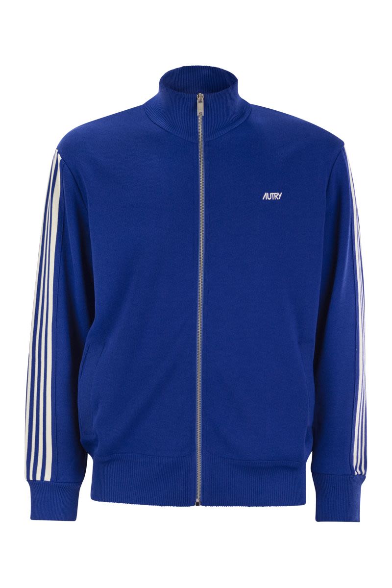 AUTRY Knit Tennis-Style Zip Sweatshirt for Men