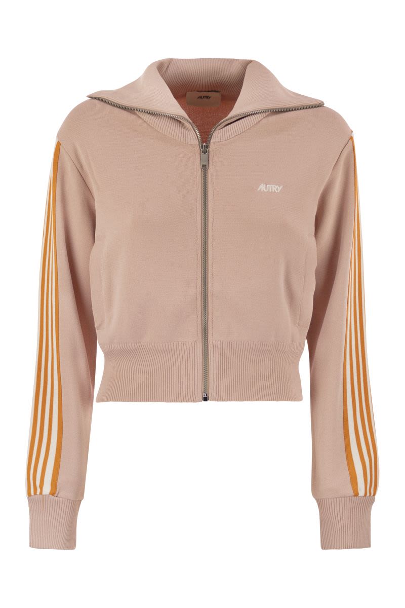 AUTRY Knit Tennis-Style Zip Sweatshirt - Regular Fit