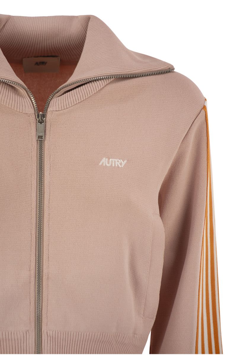 AUTRY Knit Tennis-Style Zip Sweatshirt - Regular Fit