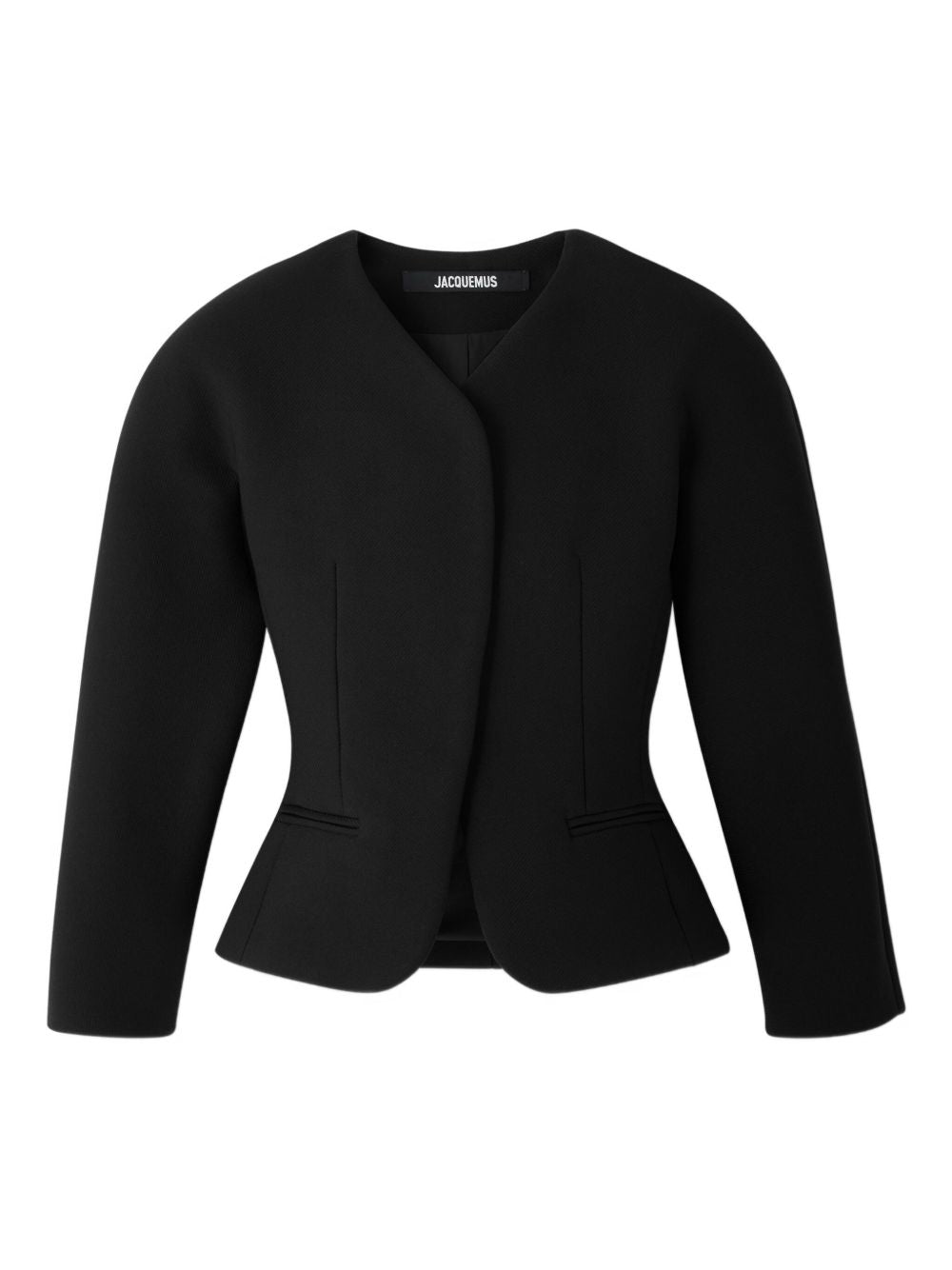 JACQUEMUS Mini Blazer Jacket with Curved Hem