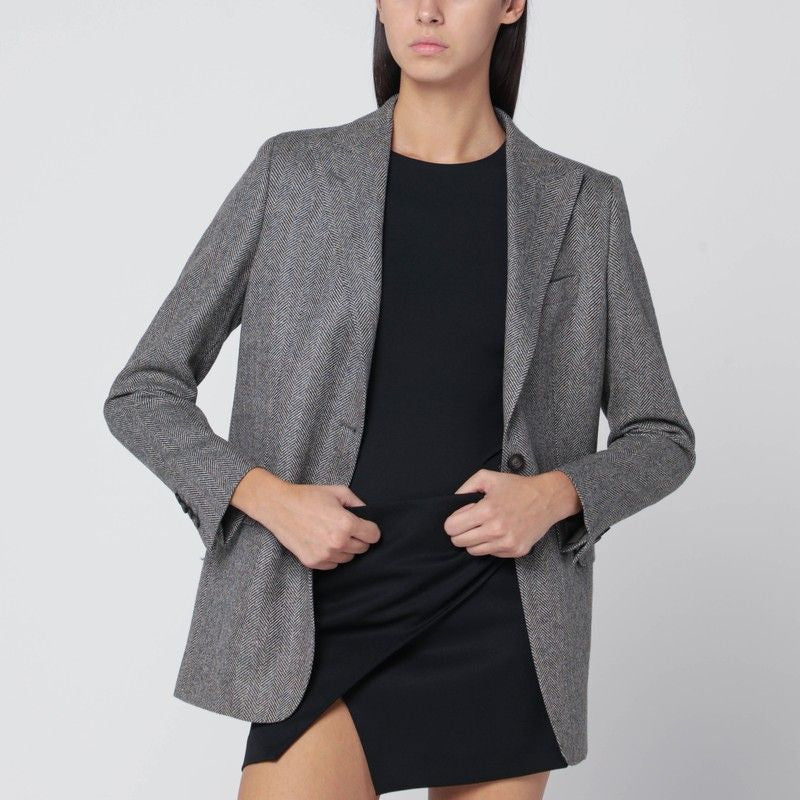 TAGLIATORE Women’s Gray Single-Breasted Wool Blazer