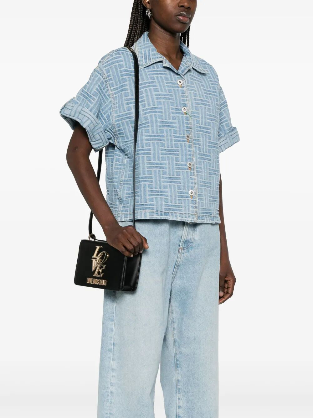 LOVE MOSCHINO Logo Plaque Crossbody Mini Handbag