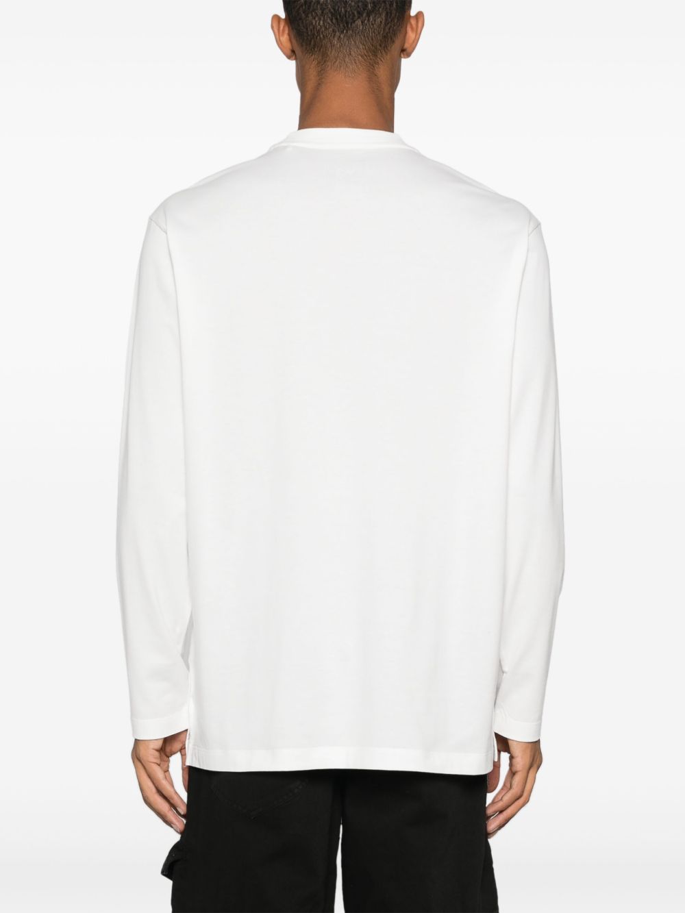 Y-3 Logo Cotton T-Shirt - Crew Neck, Long Sleeves, Unisex Sizing