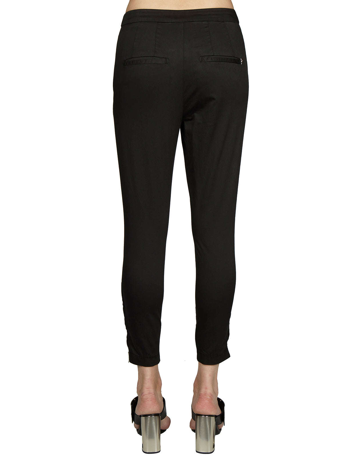 DONDUP Stretch Satin Trousers with Bottom Zip - Size 26