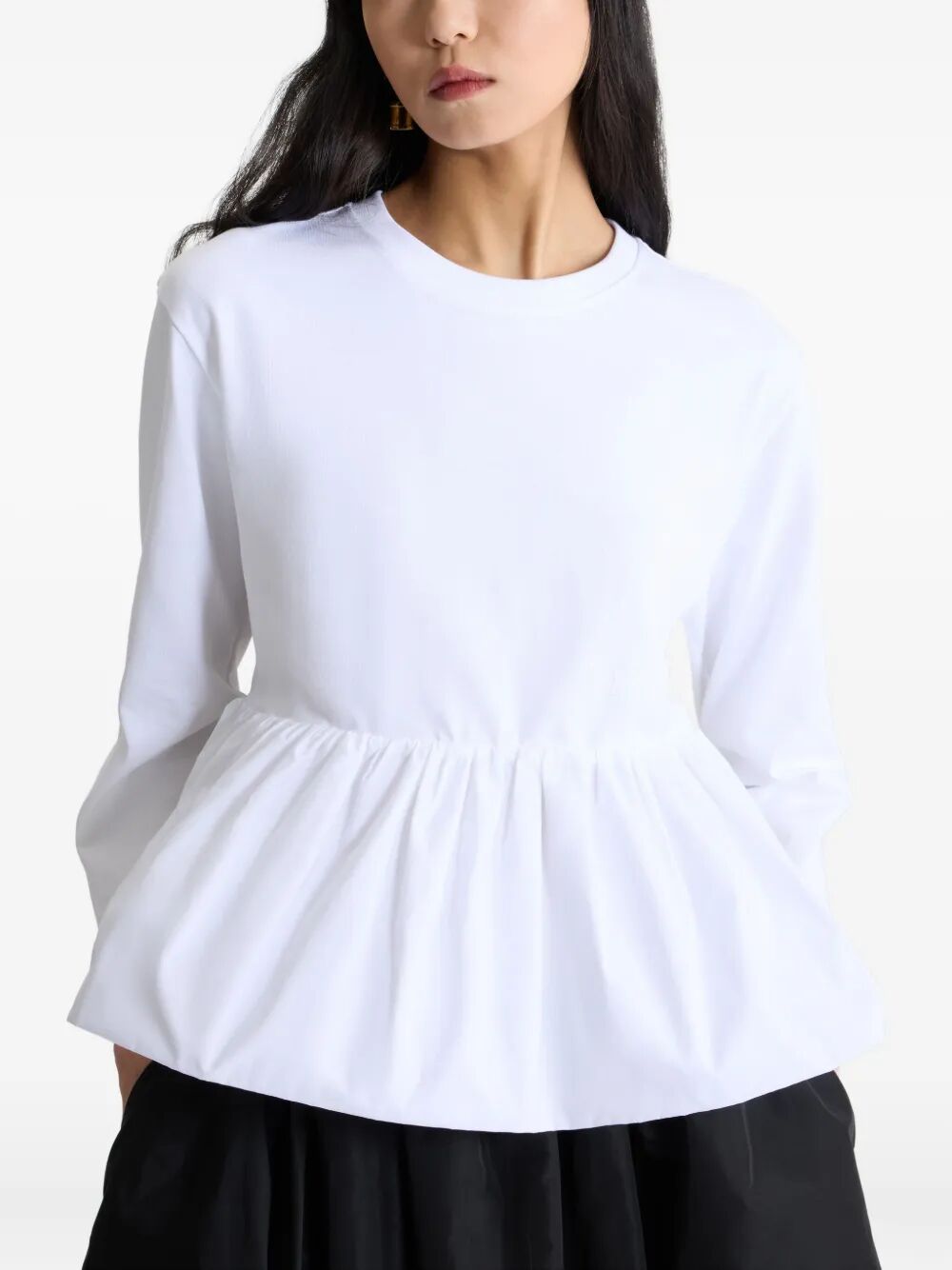 PATOU Ruffle Hem T-Shirt in Organic Cotton