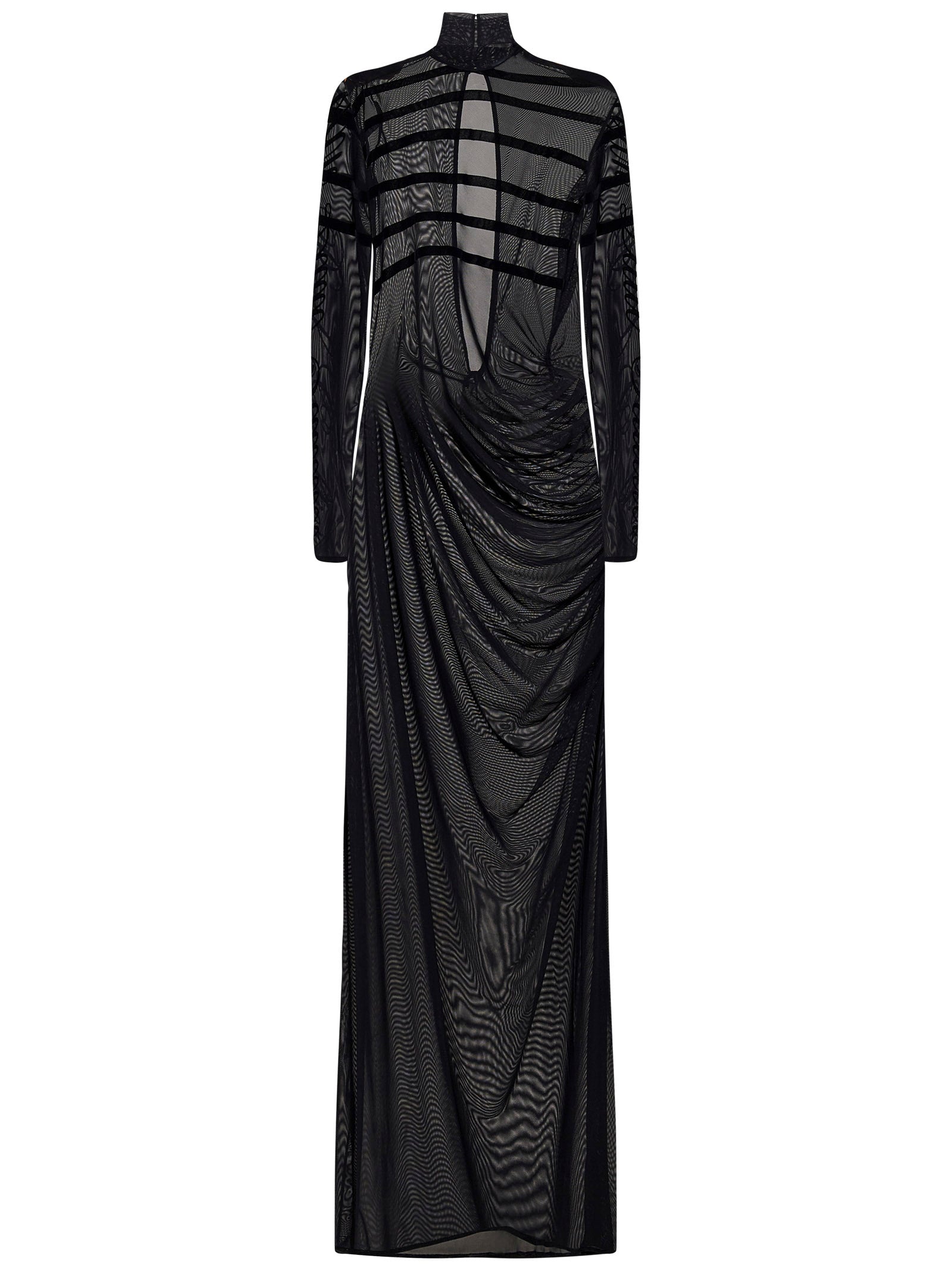 JEAN PAUL GAULTIER Elegant Striped Long Dress Size 42 IT