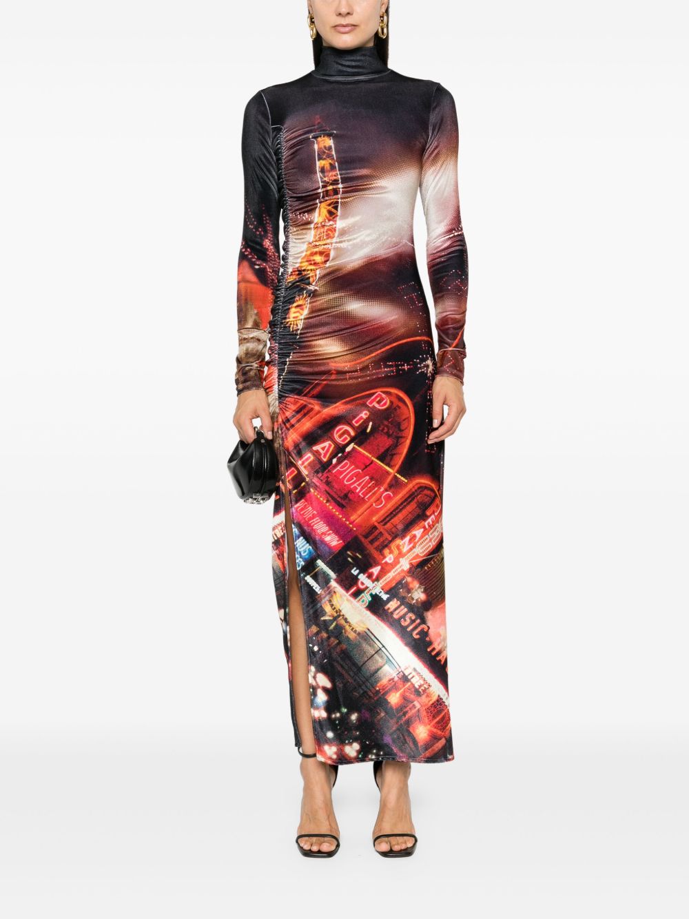 JEAN PAUL GAULTIER Gathered Design Velvet Mini Dress - Size 42 IT