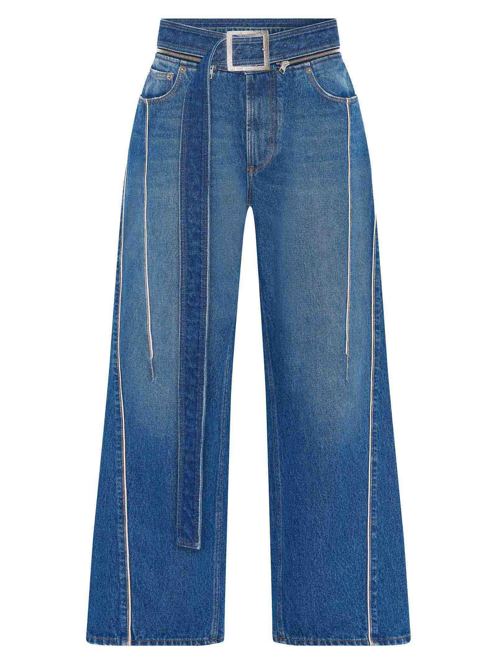 JEAN PAUL GAULTIER Loose-Fit Jeans with Detachable Belt for Women Size 26