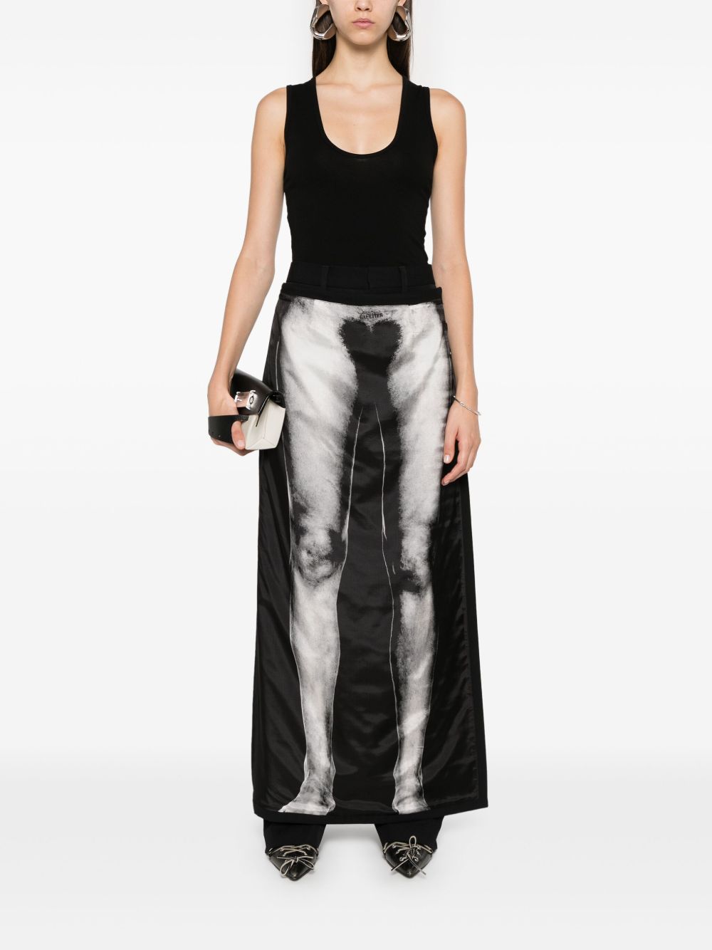 JEAN PAUL GAULTIER Chic Wool Trousers with Skirt Panel - Size 38