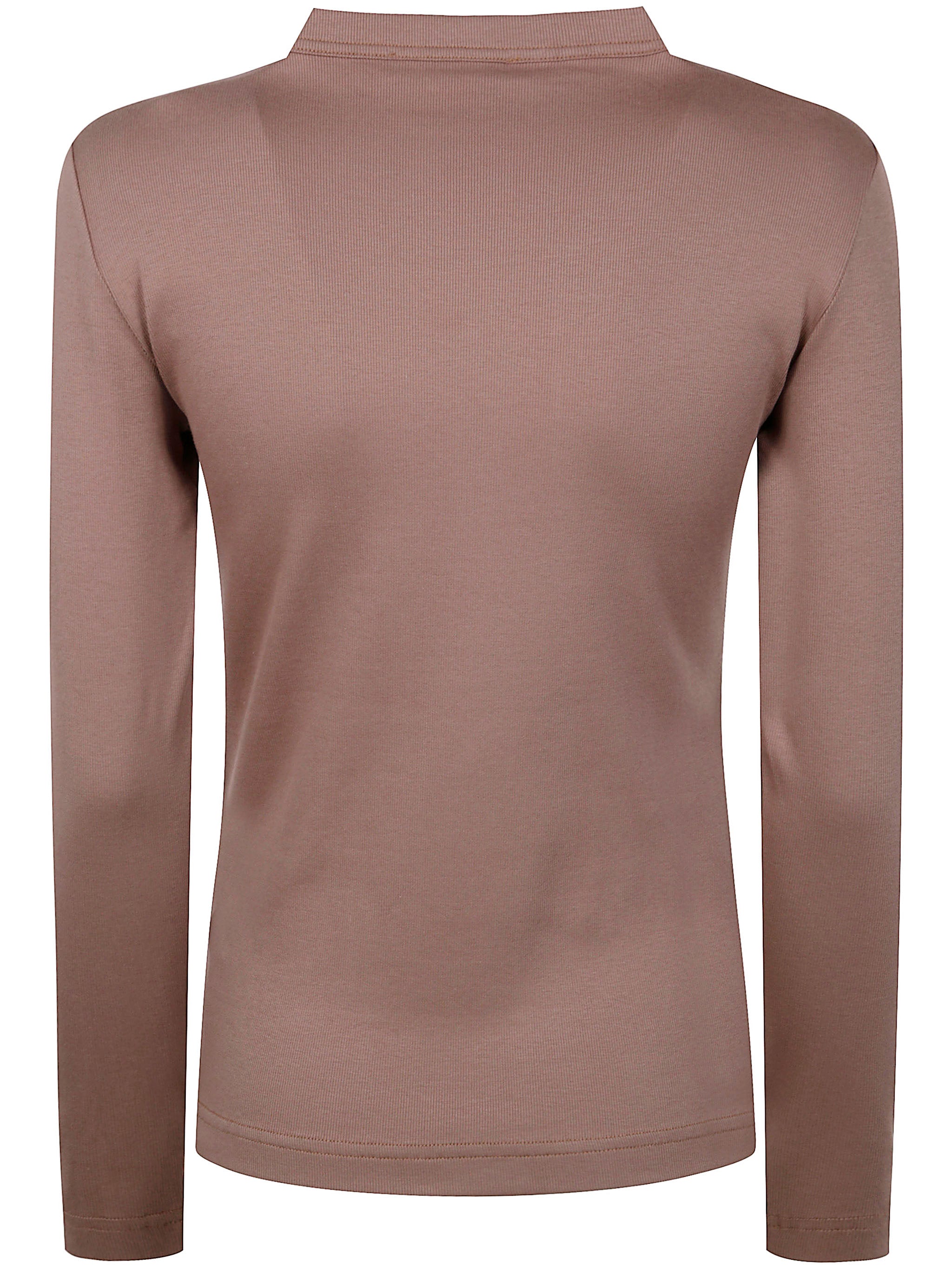 FABIANA FILIPPI Long Sleeve T-Shirt with Macrame Lace Collar