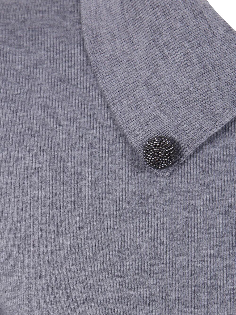 FABIANA FILIPPI Short Sleeve T-Shirt with Knit Collar and Pins