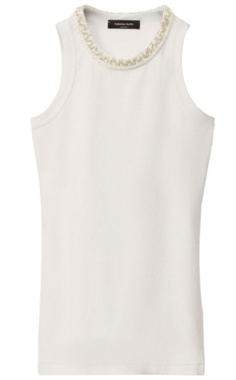 FABIANA FILIPPI Comfortable Cotton Blend Tee with Sequin Embellishment for Women