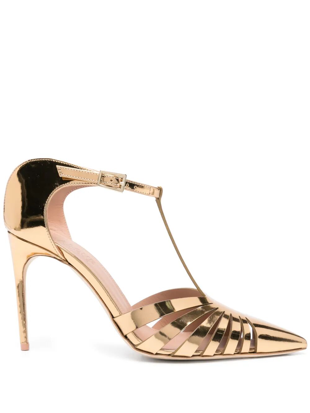 MALONE SOULIERS 90mm Metallic Leather Sandals