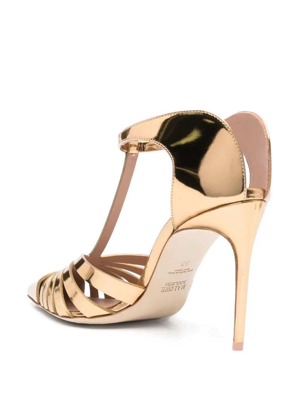 MALONE SOULIERS 90mm Metallic Leather Sandals