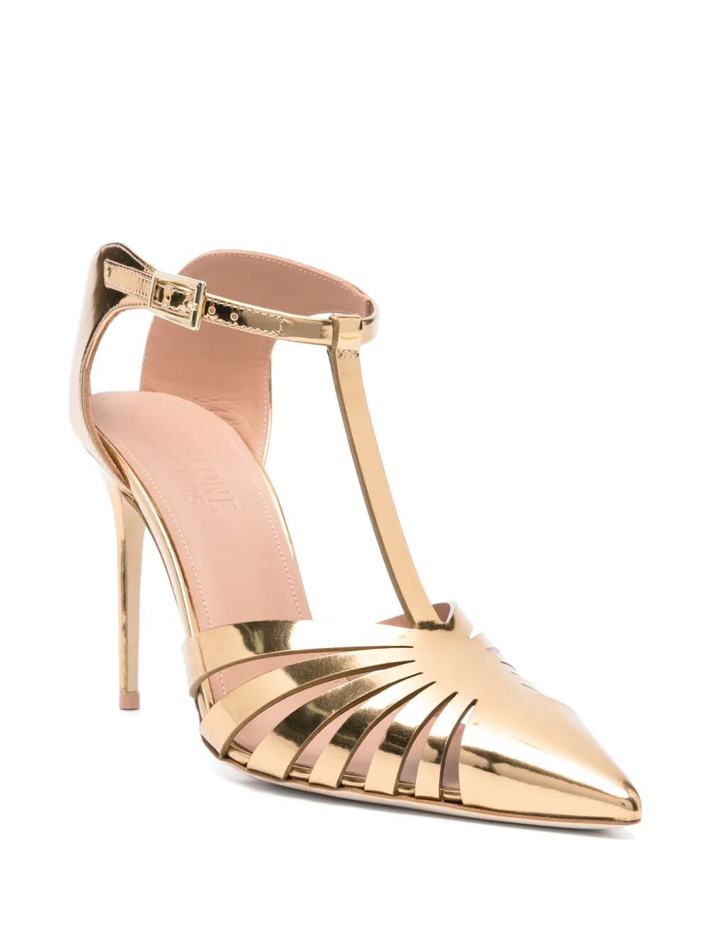 MALONE SOULIERS 90mm Metallic Leather Sandals