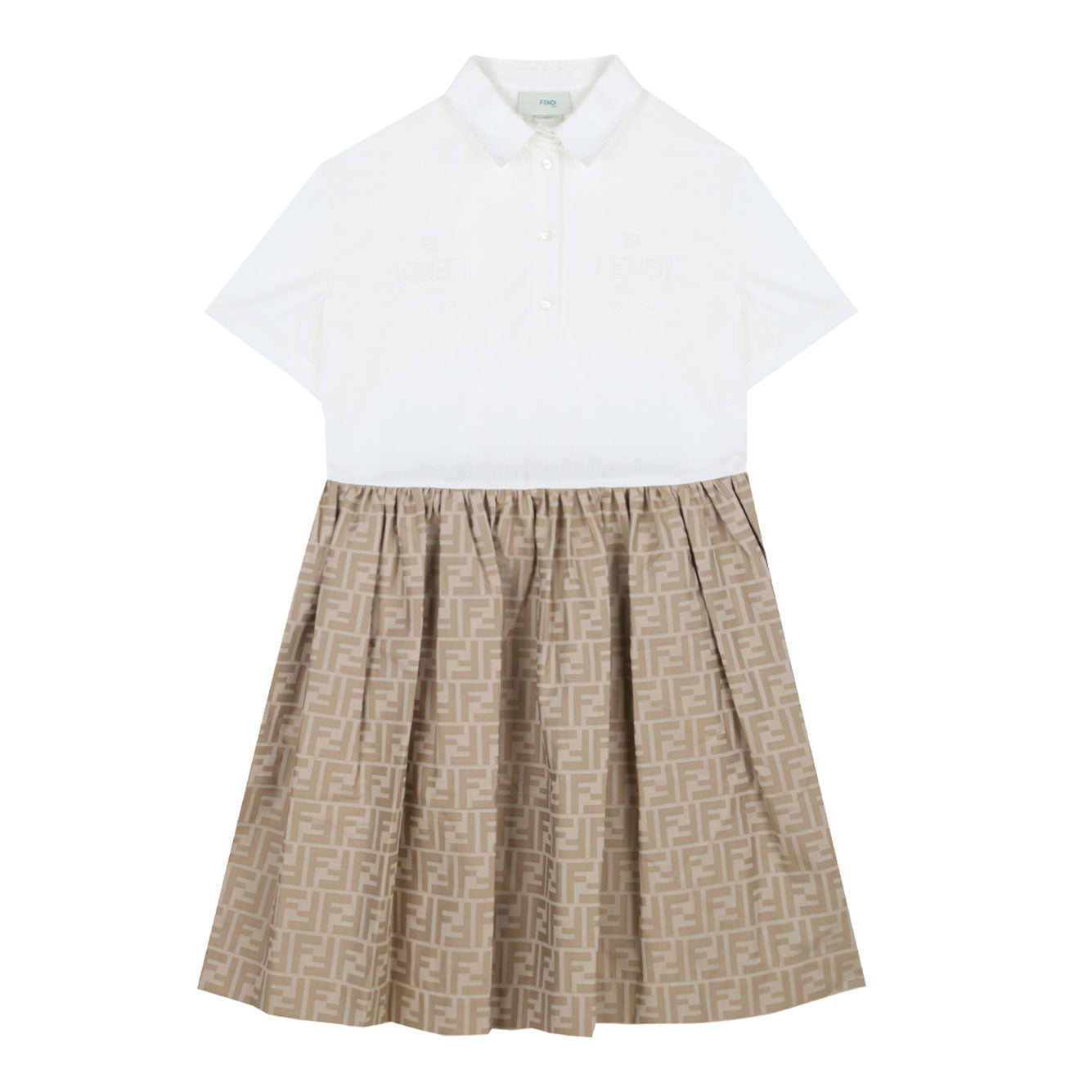 FENDI Cotton Trench Dress for Girls