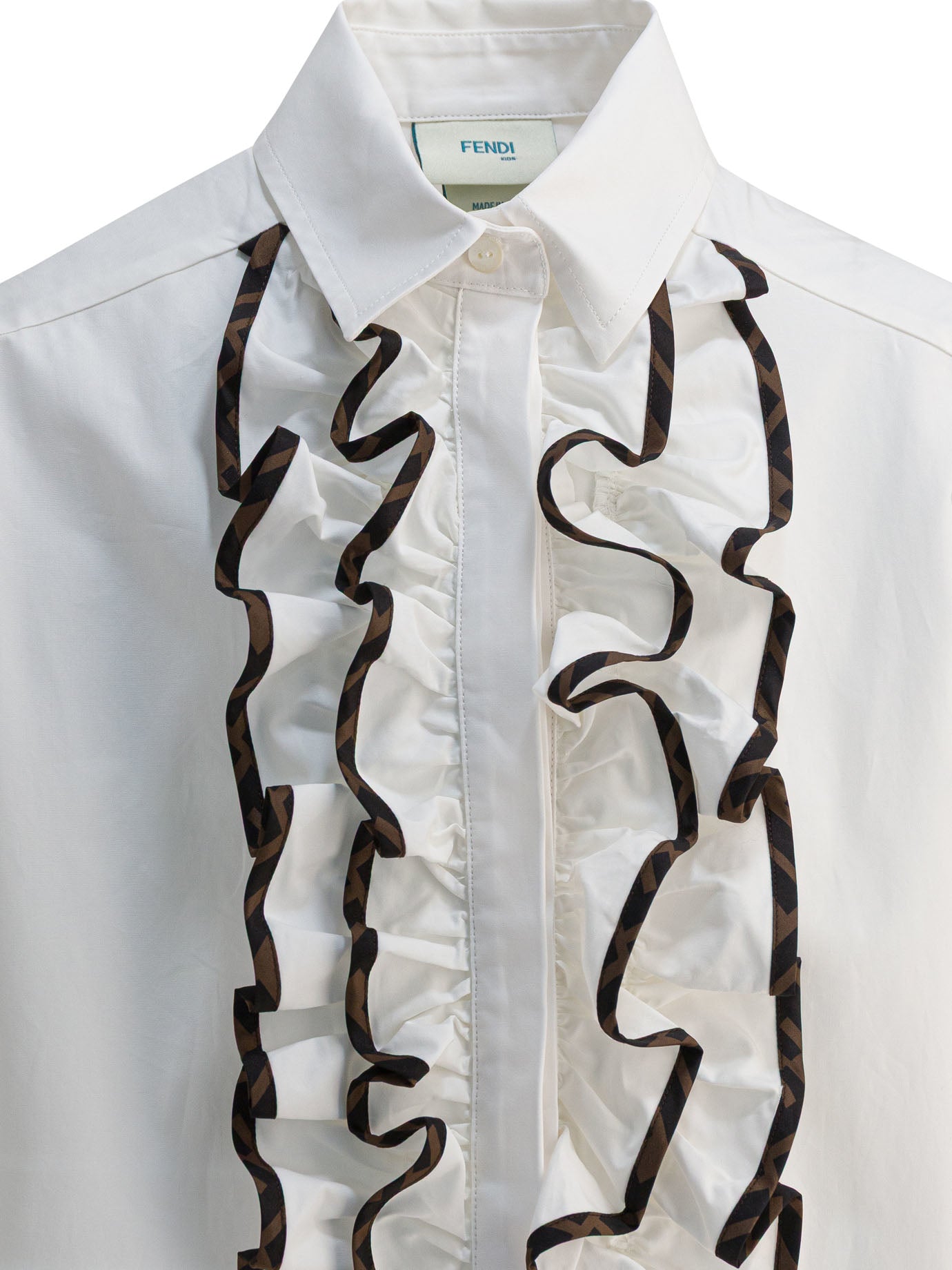 FENDI KIDS Mini Cotton Shirt for Boys - FW25 Collection