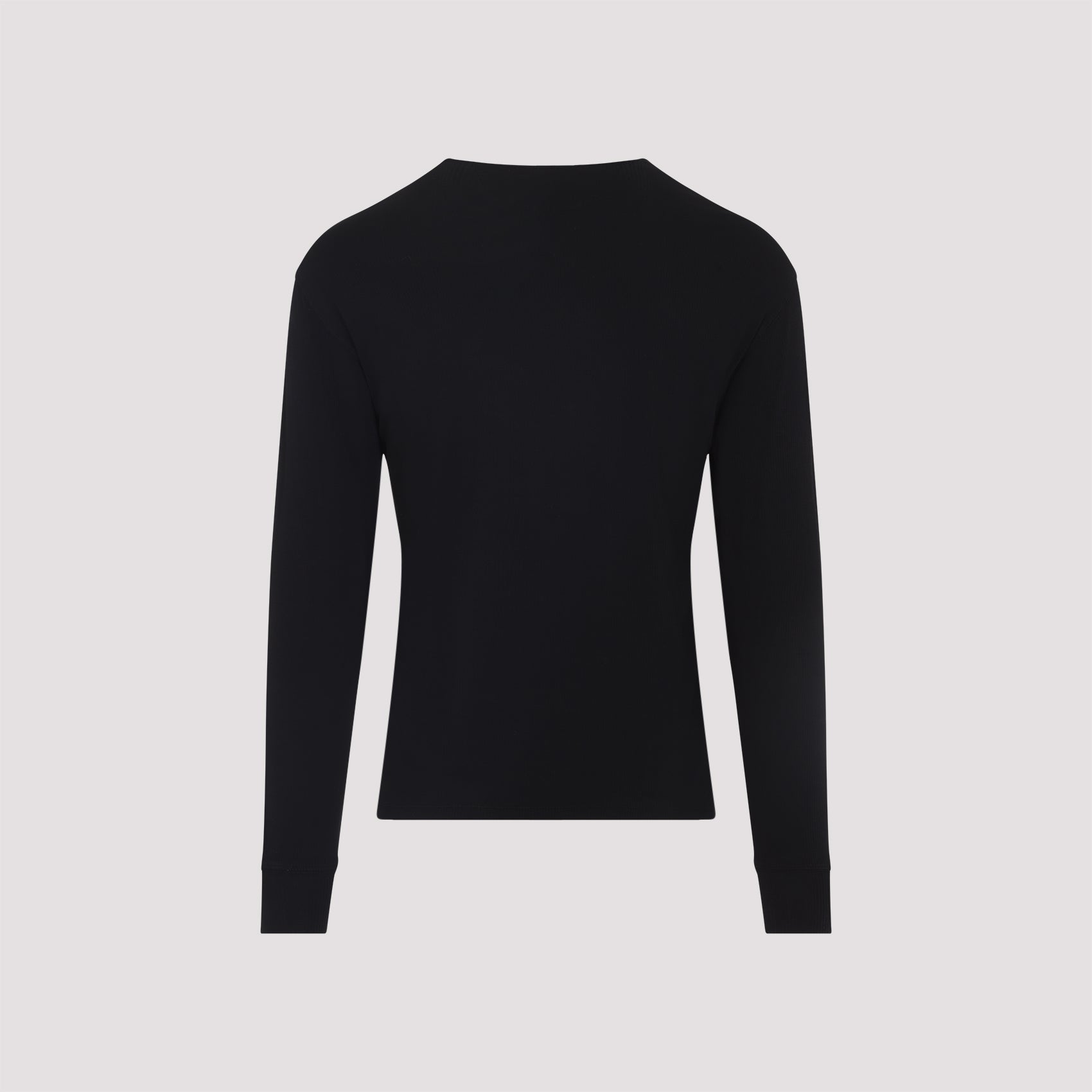 TOM FORD Ribbed Long Sleeve Cotton Stretch Henley T-Shirt