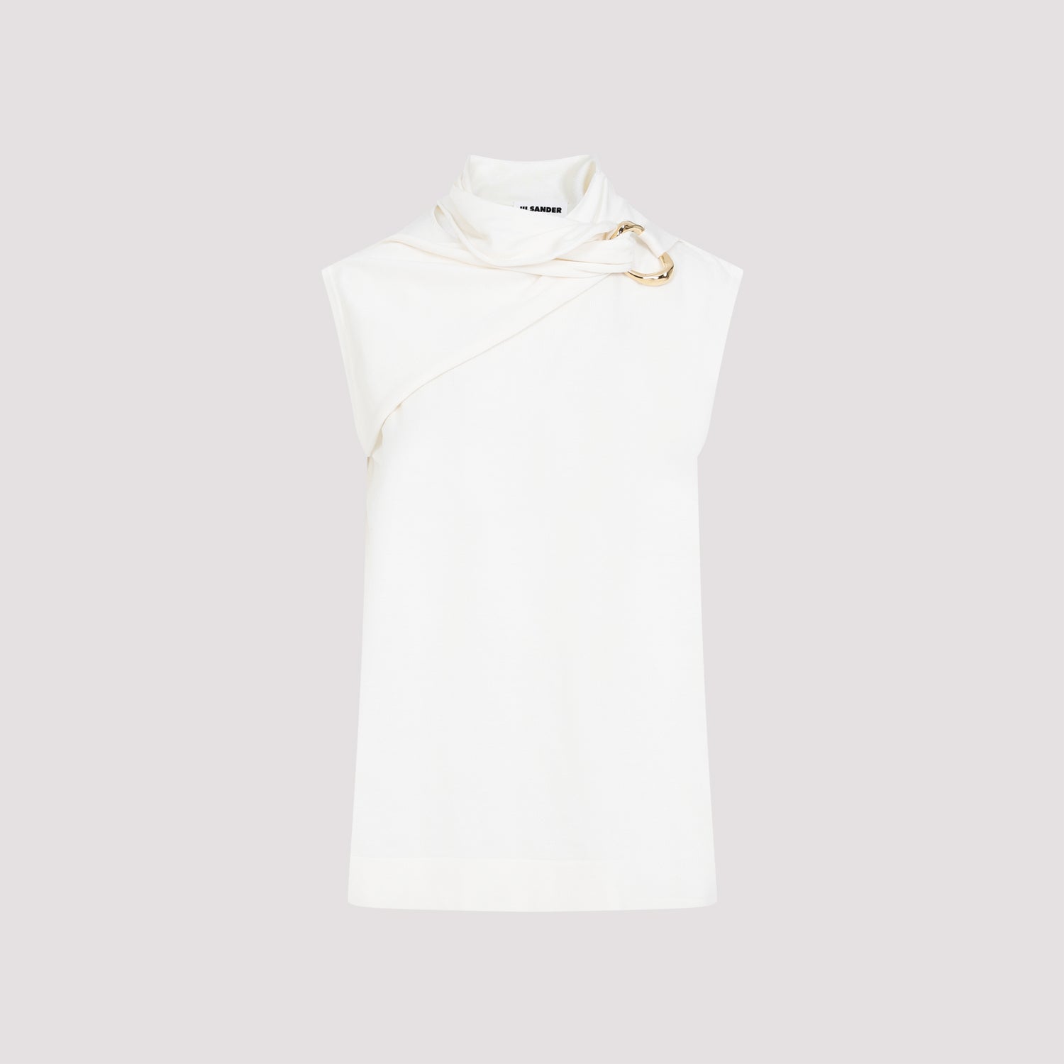 JIL SANDER Elegant Turtle Neck Sleeveless Tank Top