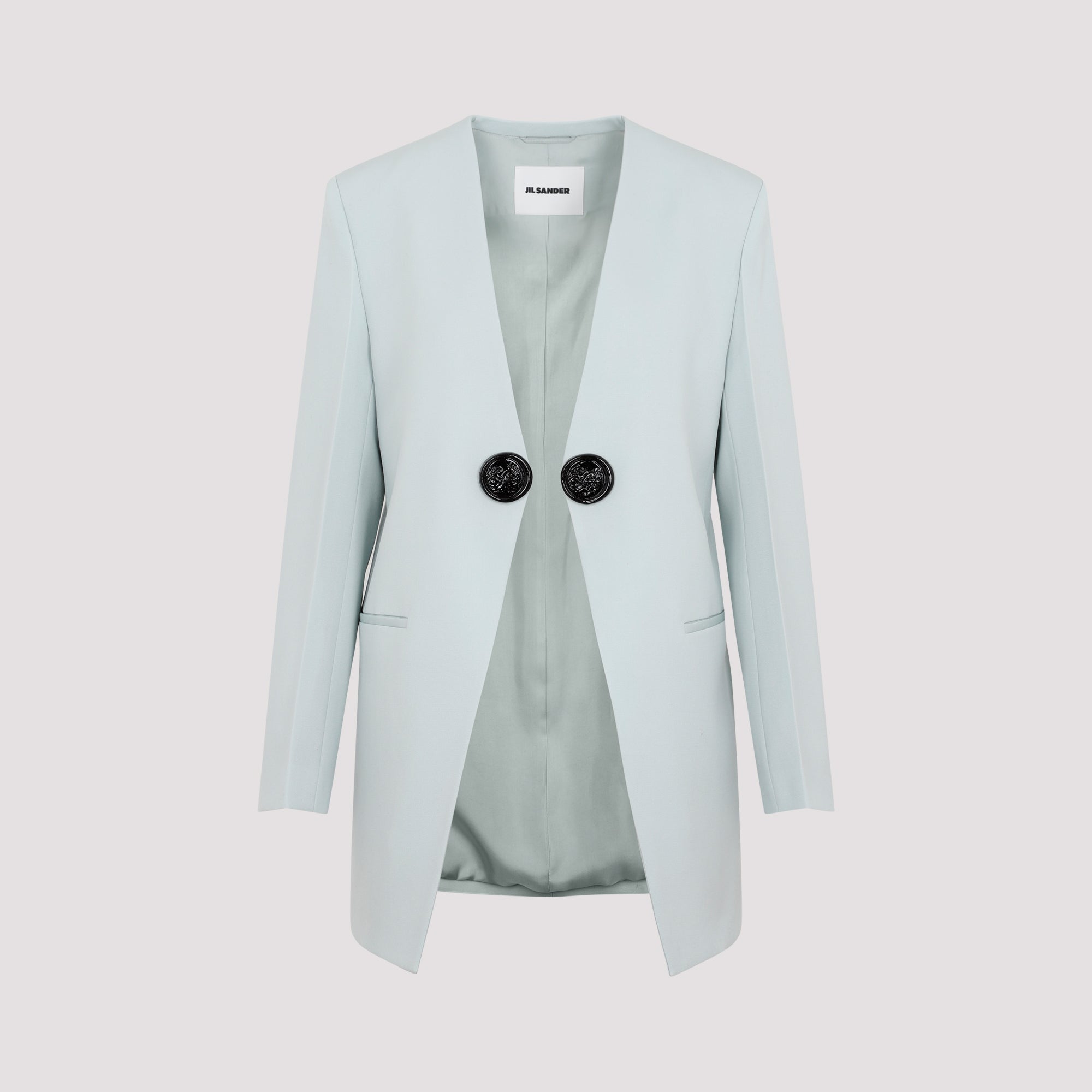 JIL SANDER Chic Collarless Wool Jacket for Women