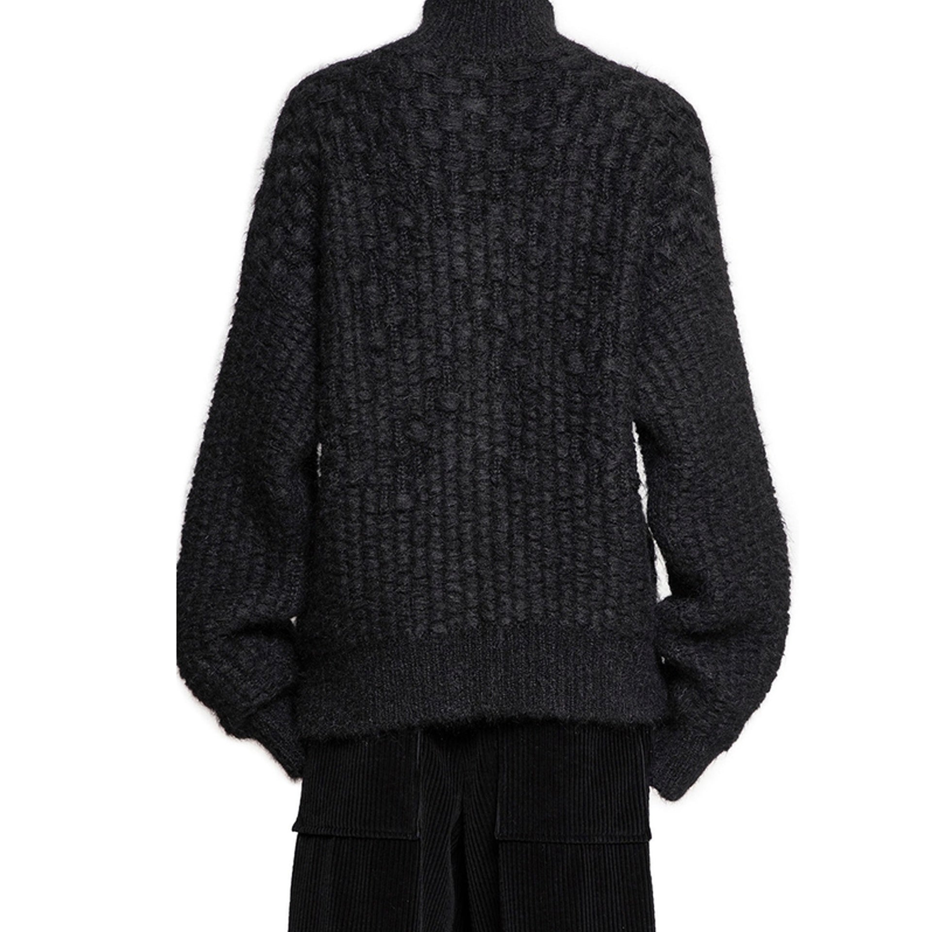 JIL SANDER Mohair Cardigan with High Neck - Men’s Layering Essential