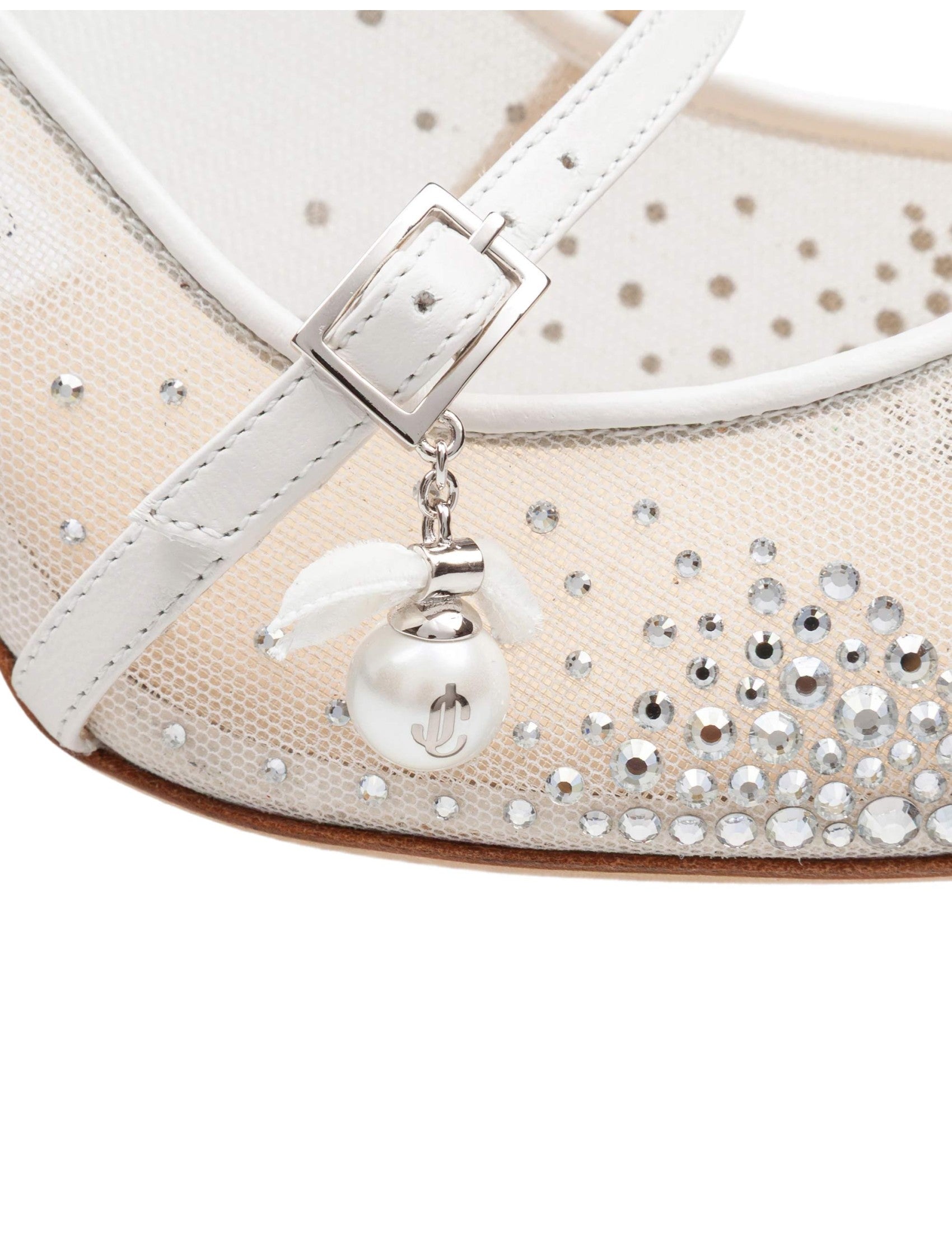 JIMMY CHOO Aren 65 TKW Mesh and Leather Pumps with Crystal Accents