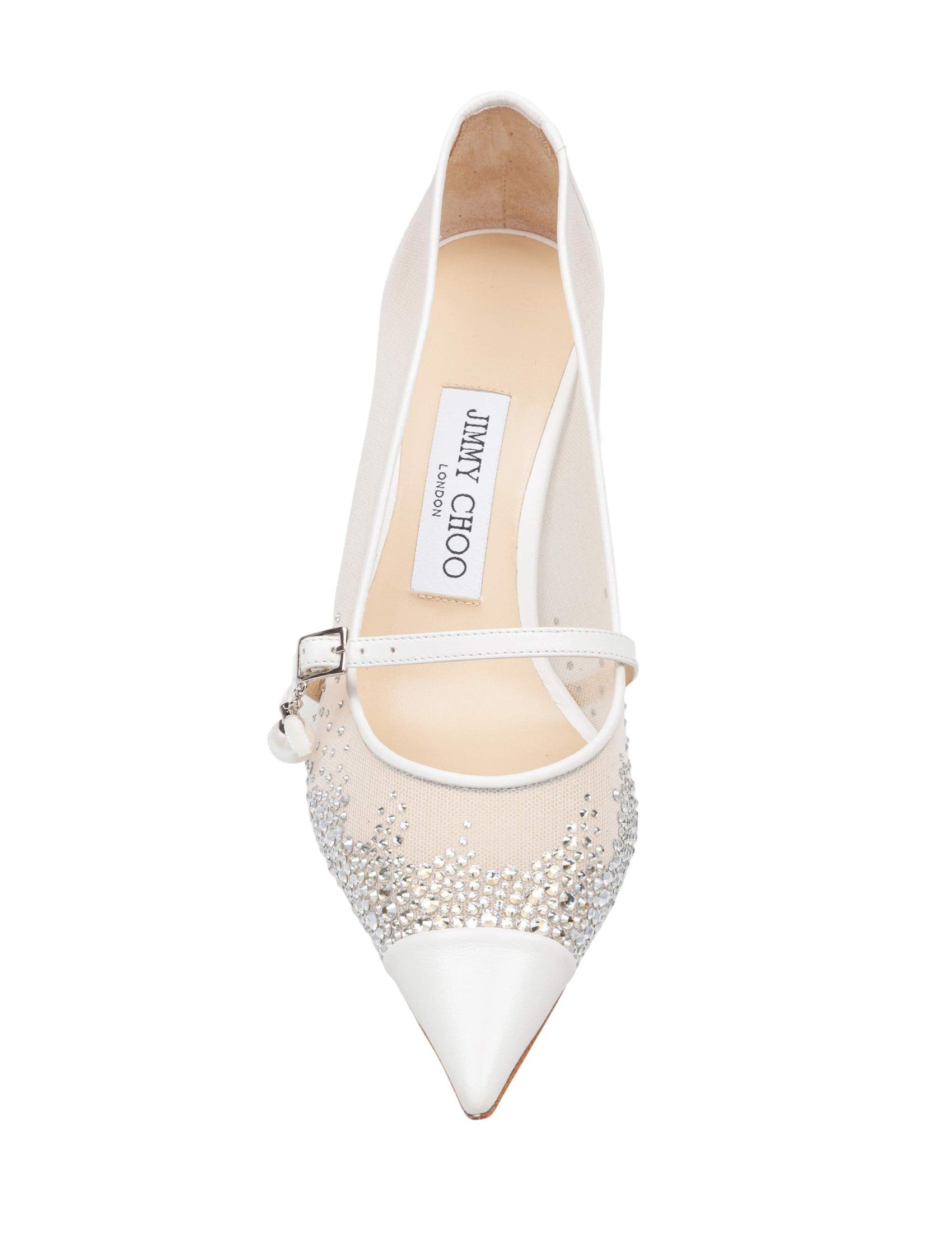 JIMMY CHOO Aren 65 TKW Mesh and Leather Pumps with Crystal Accents