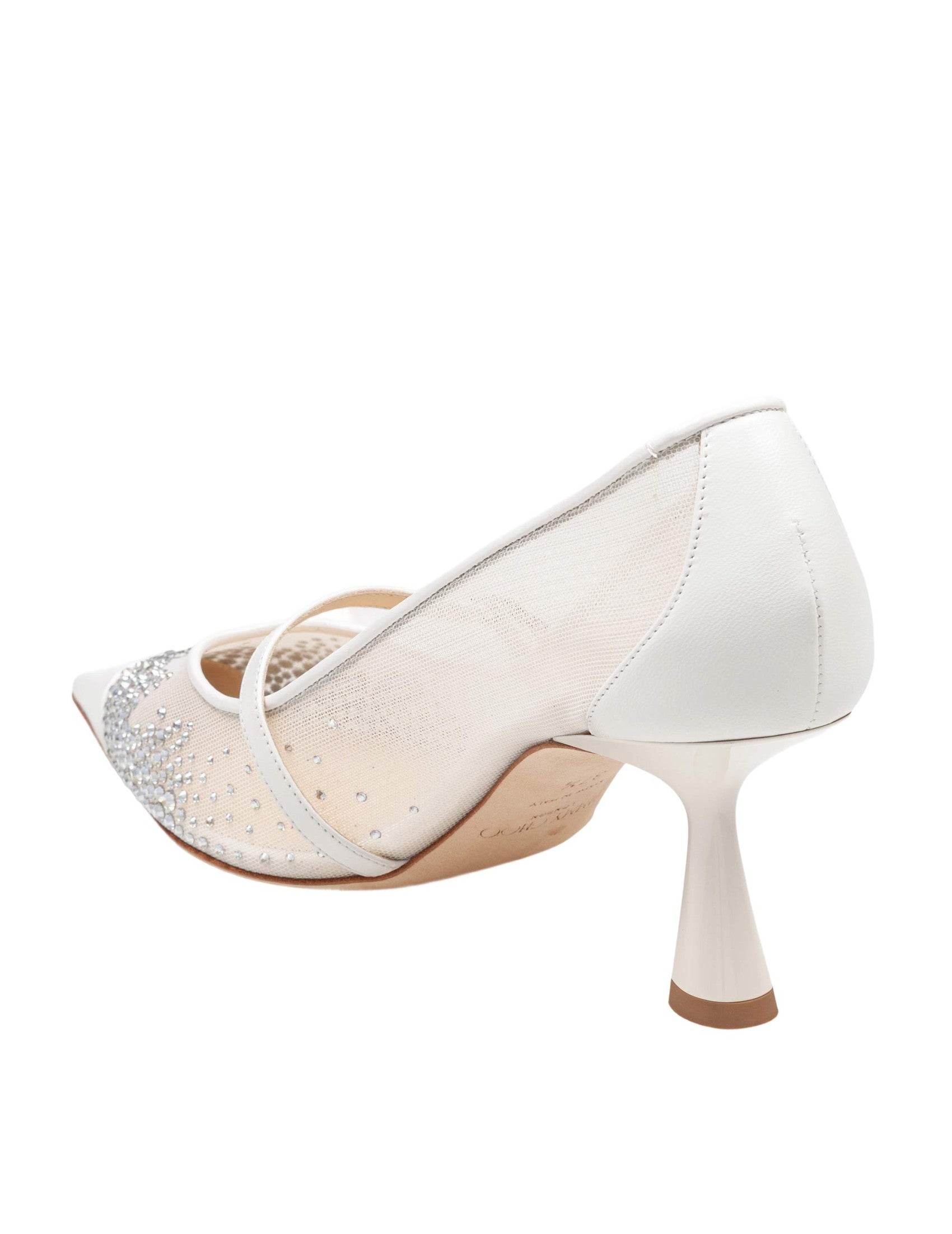 JIMMY CHOO Aren 65 TKW Mesh and Leather Pumps with Crystal Accents