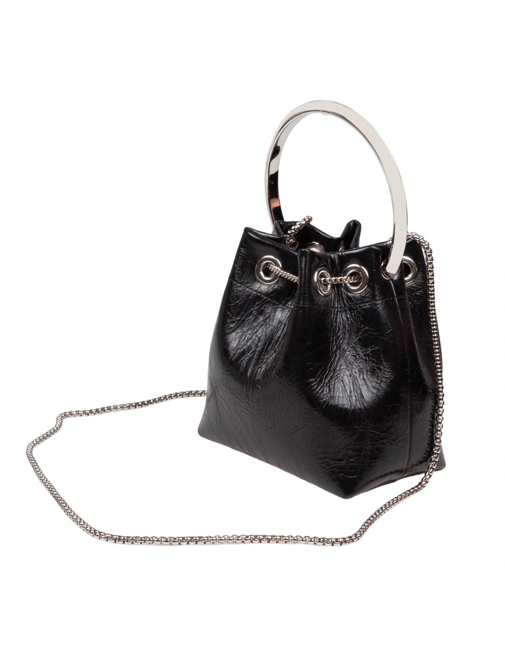 JIMMY CHOO Mini Patent Leather Handbag with Tassel Closure