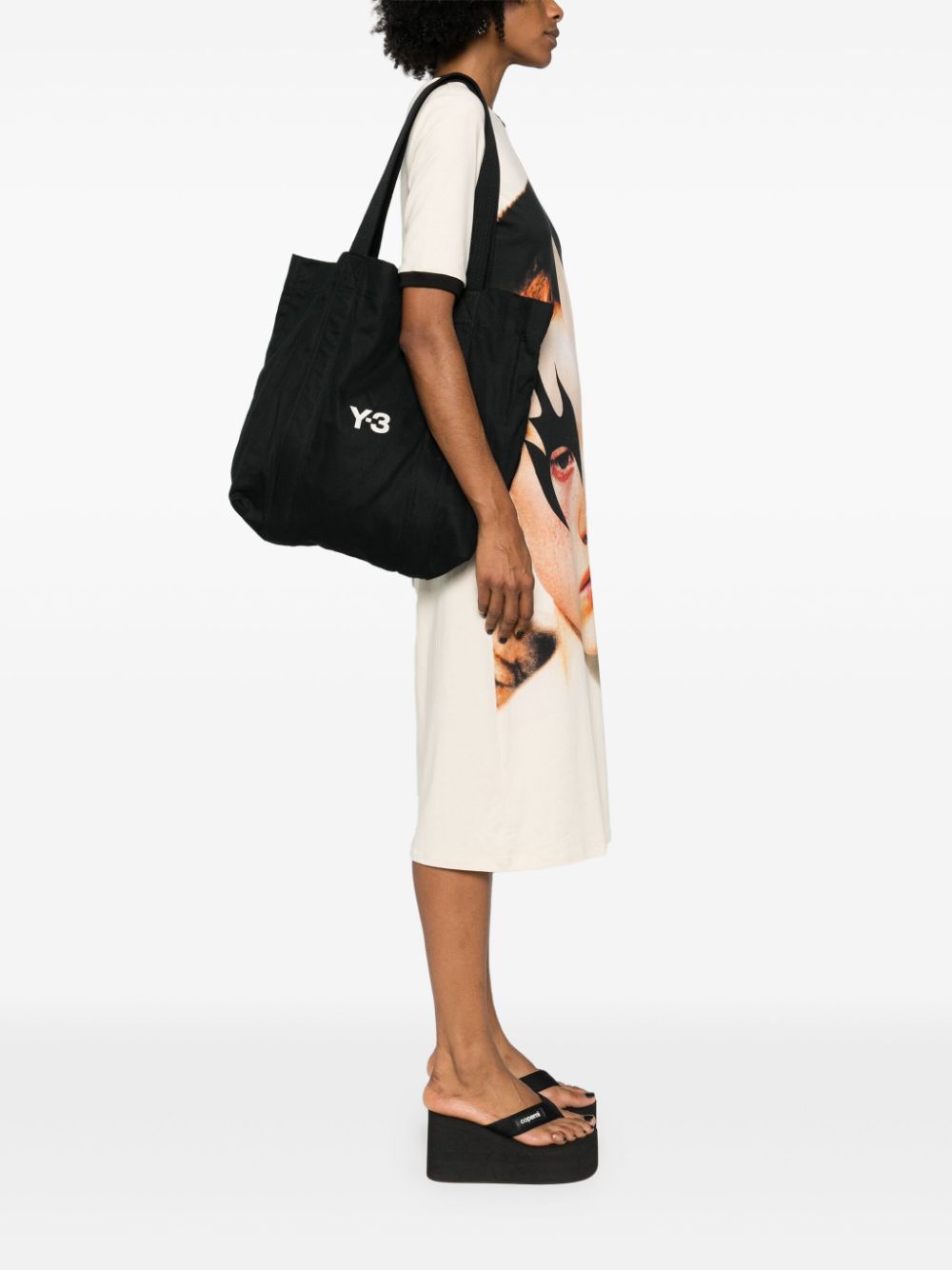 Y-3 Cotton Tote Handbag
