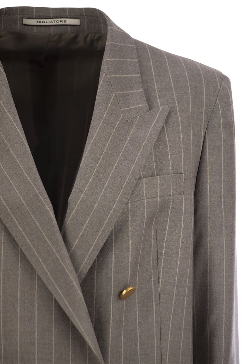 TAGLIATORE Double-Breasted Pinstripe Blazer