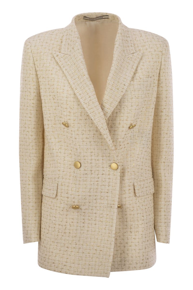 TAGLIATORE Elegant Double-Breasted Cotton-Blend Blazer - Women's Size 42