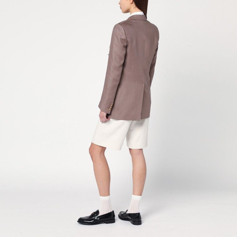 TAGLIATORE Double-Breasted Linen Jacket for Women