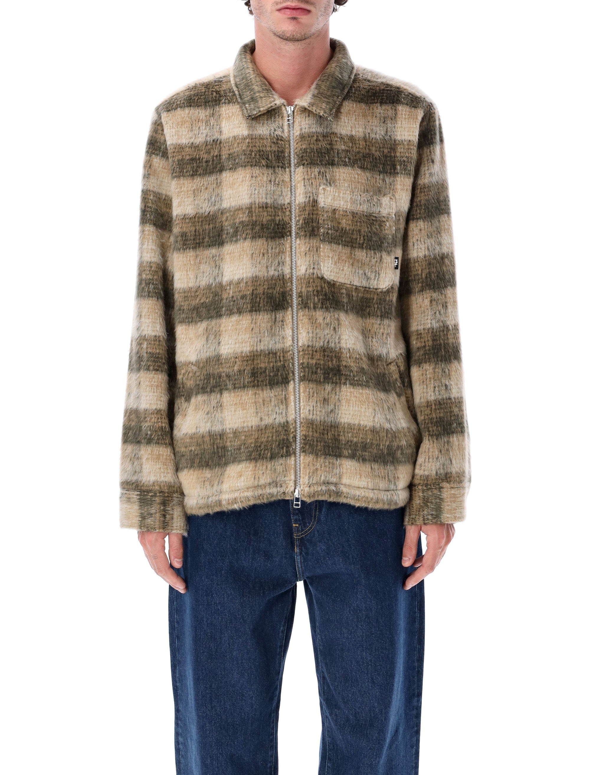 HUF Men's Mega Fuzzy Plaid Jacket - Relaxed Fit