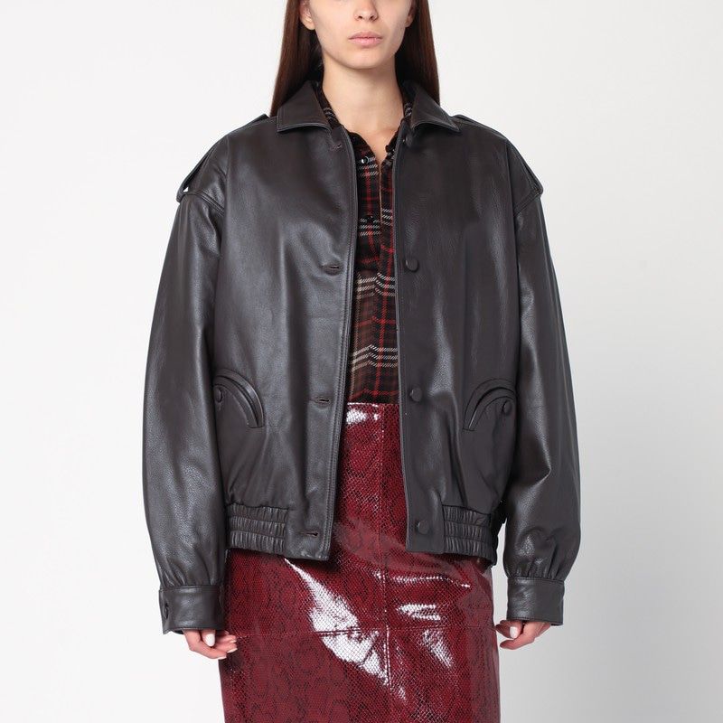 BLAZE MILANO Leather Bomber Jacket
