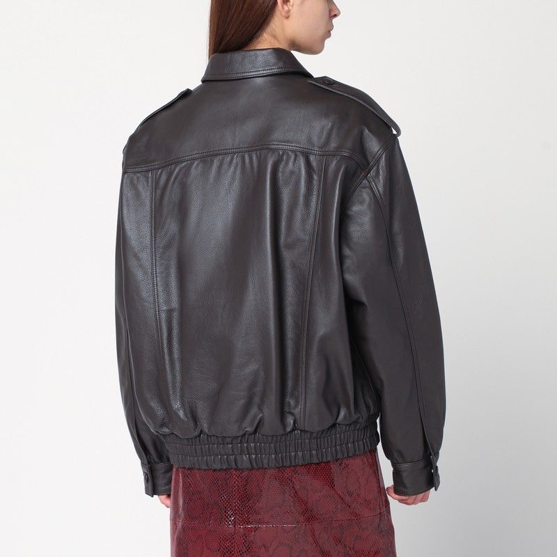 BLAZE MILANO Leather Bomber Jacket