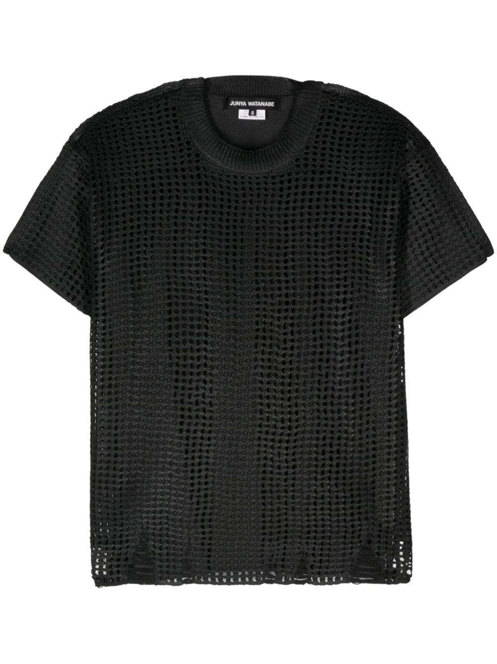 JUNYA WATANABE Open-Knit Crewneck T-Shirt - Short Sleeve
