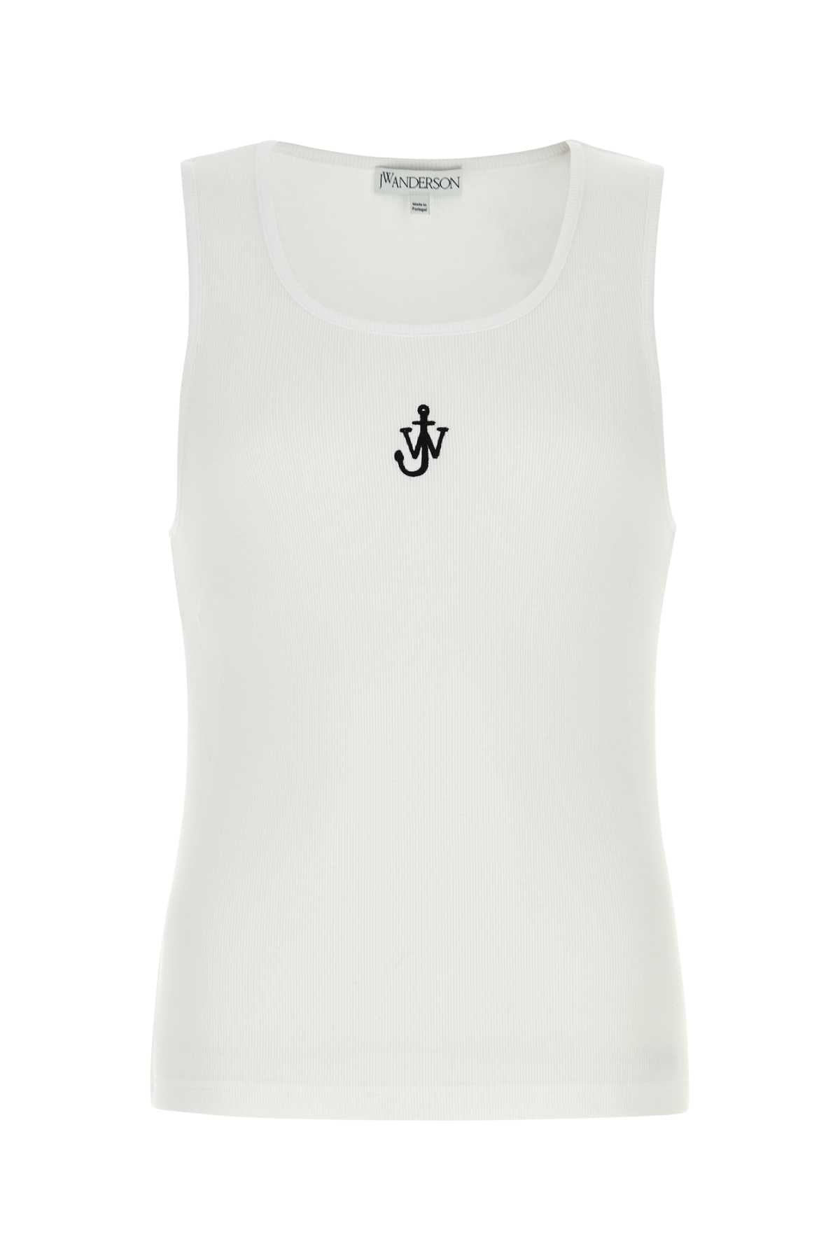 JW ANDERSON Anchor Embroidered Cotton Tank Top for Men