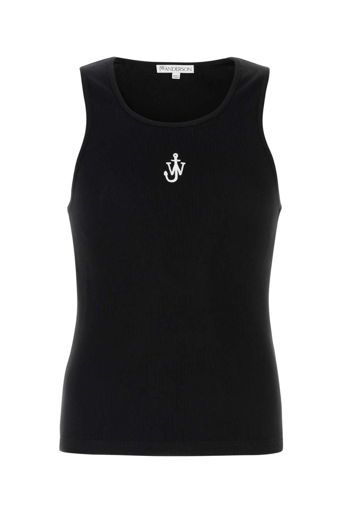 JW ANDERSON Cotton Anchor Embroidered Tank Top