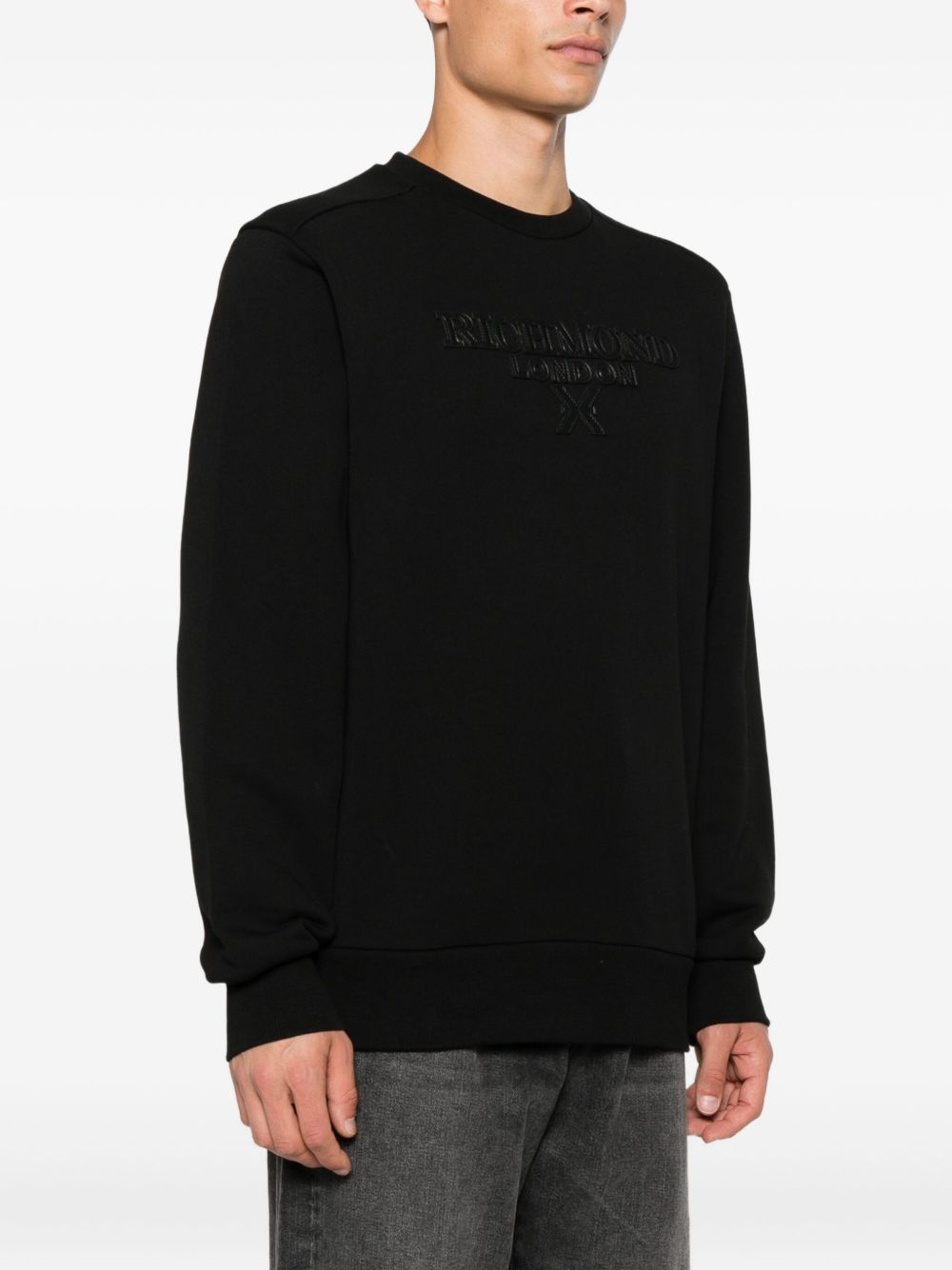 JOHN RICHMOND Modern Black Sweatshirt for Men