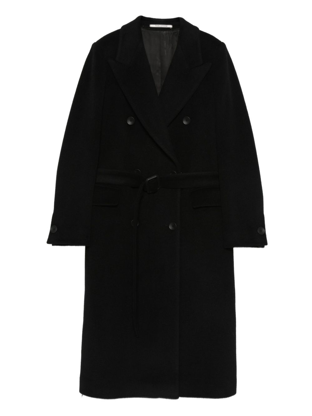TAGLIATORE Double-Breasted Wool Jacket with Belted Waist
