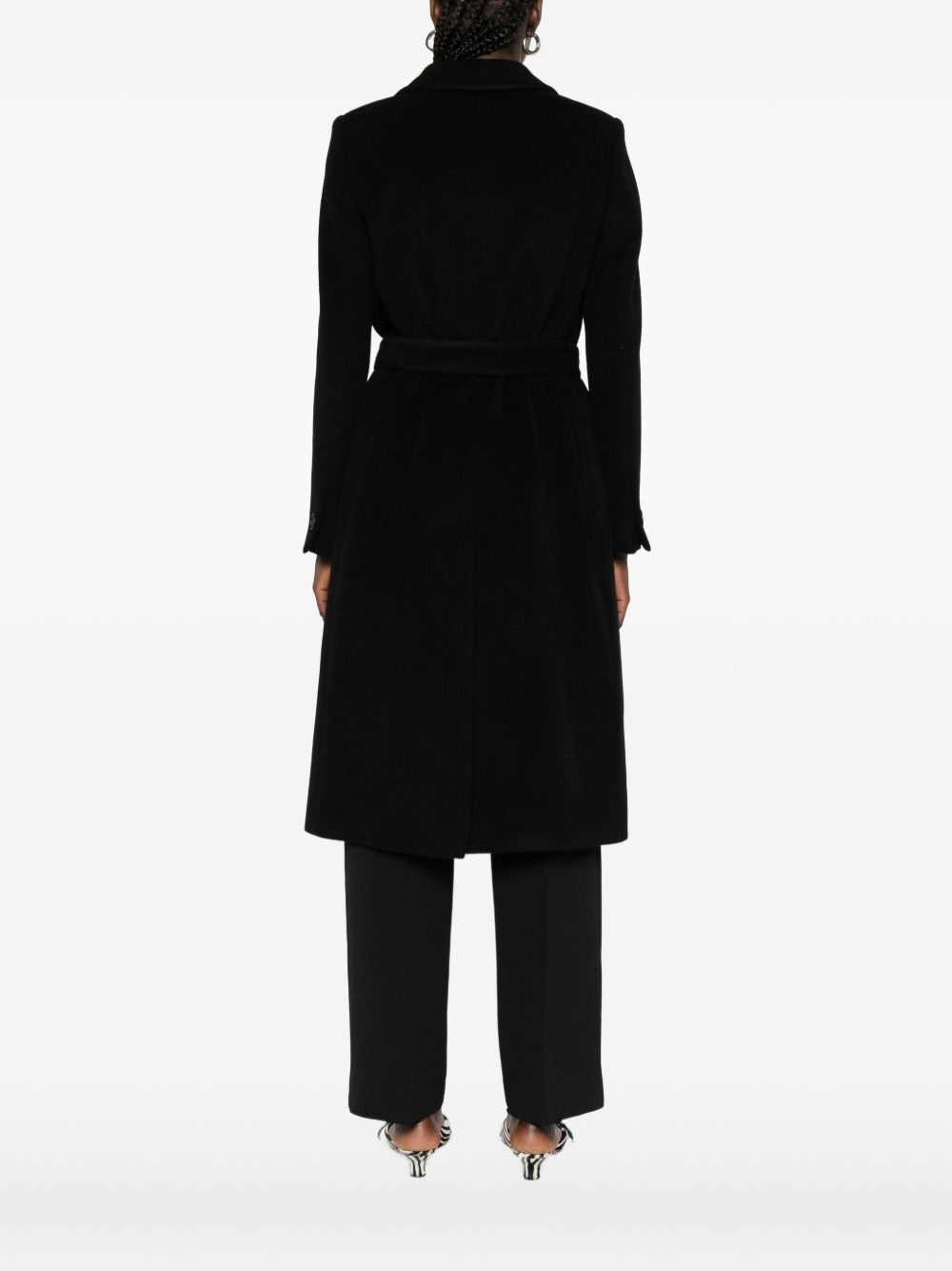 TAGLIATORE Double-Breasted Wool Jacket with Belted Waist