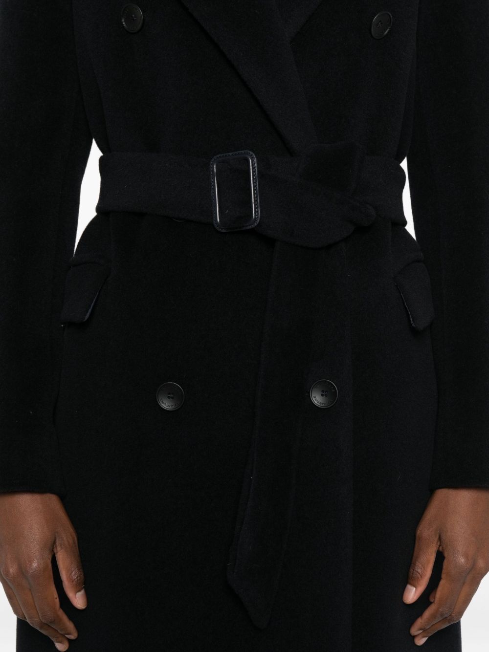 TAGLIATORE Wool Double-Breasted Jacket with Belted Waist