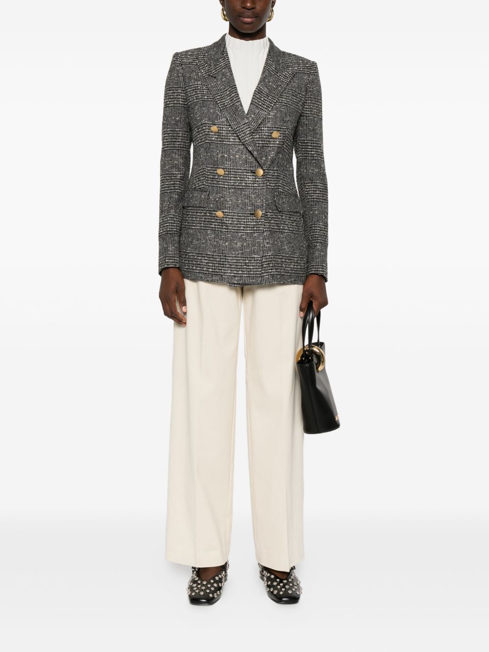TAGLIATORE Checkered Design Double-Breasted Blazer