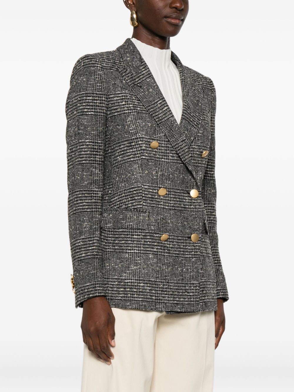 TAGLIATORE Checkered Design Double-Breasted Blazer