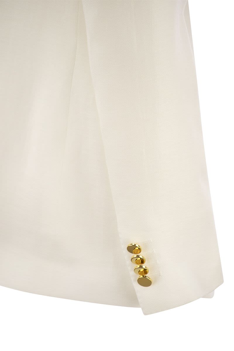 TAGLIATORE Elegant Linen Mini Blazer for Women