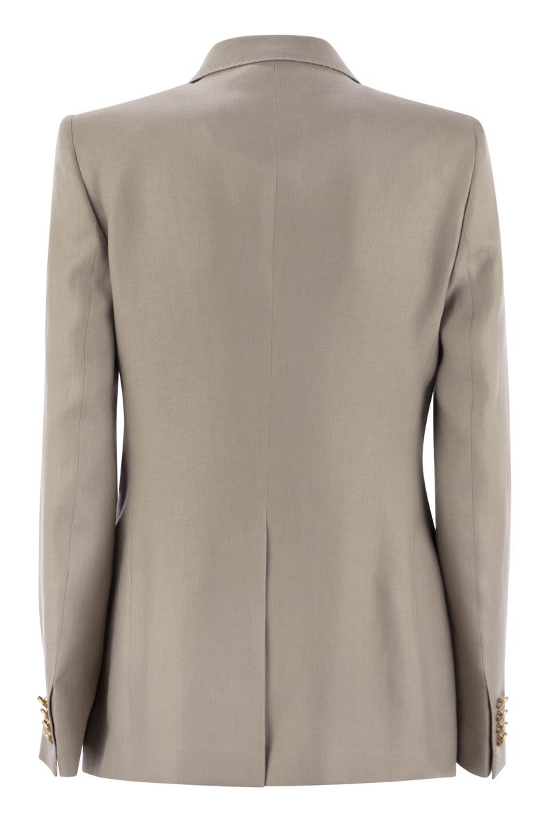 TAGLIATORE Linen Double-Breasted Blazer