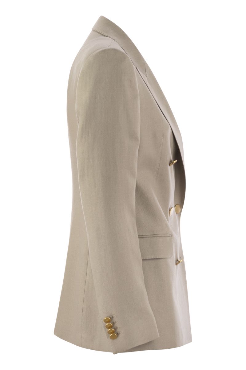 TAGLIATORE Linen Double-Breasted Blazer
