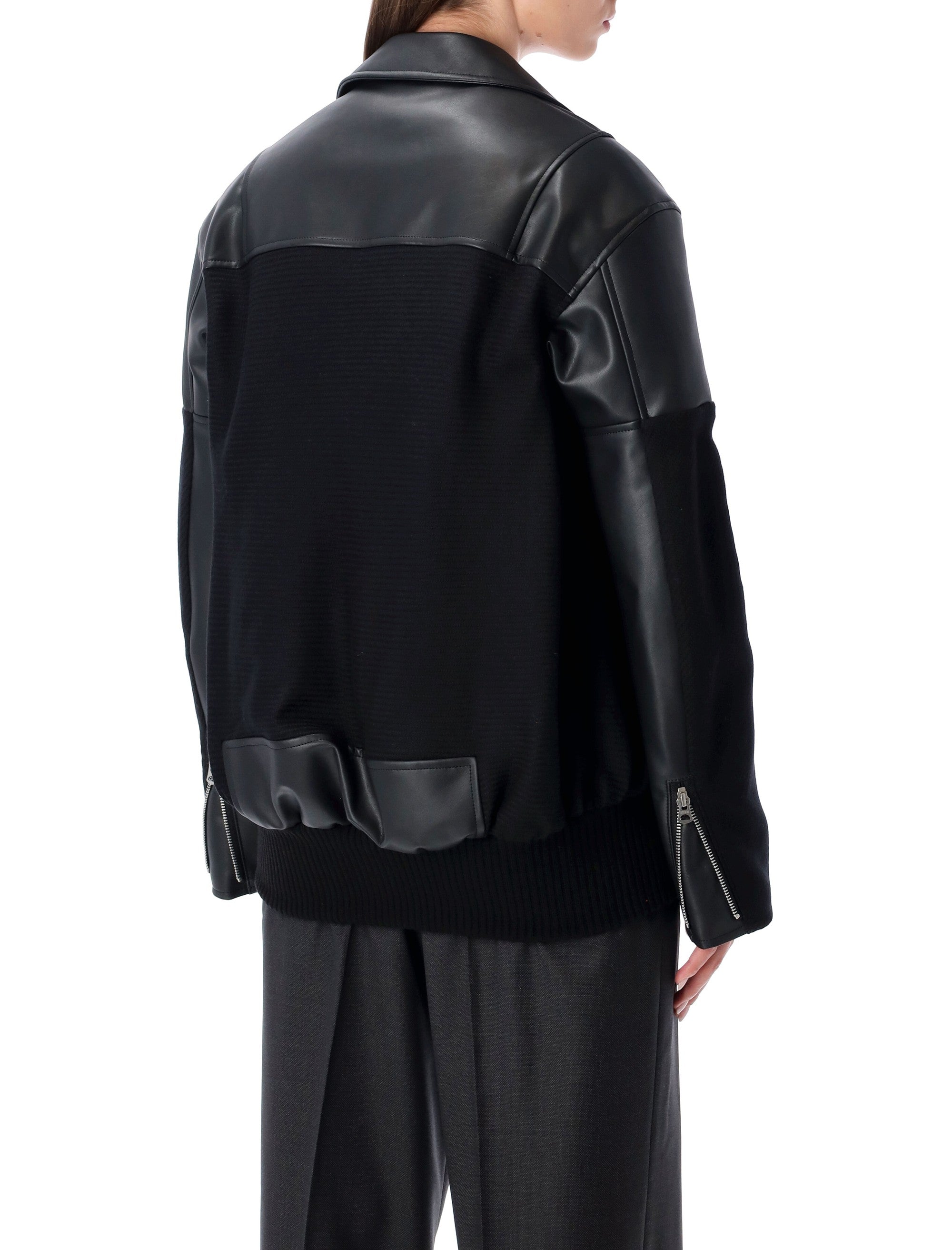 JUNYA WATANABE Eco-Leather and Wool Biker Jacket - Size M